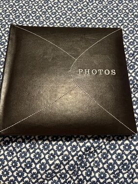 Fetco Black Photo Album with White Stitching